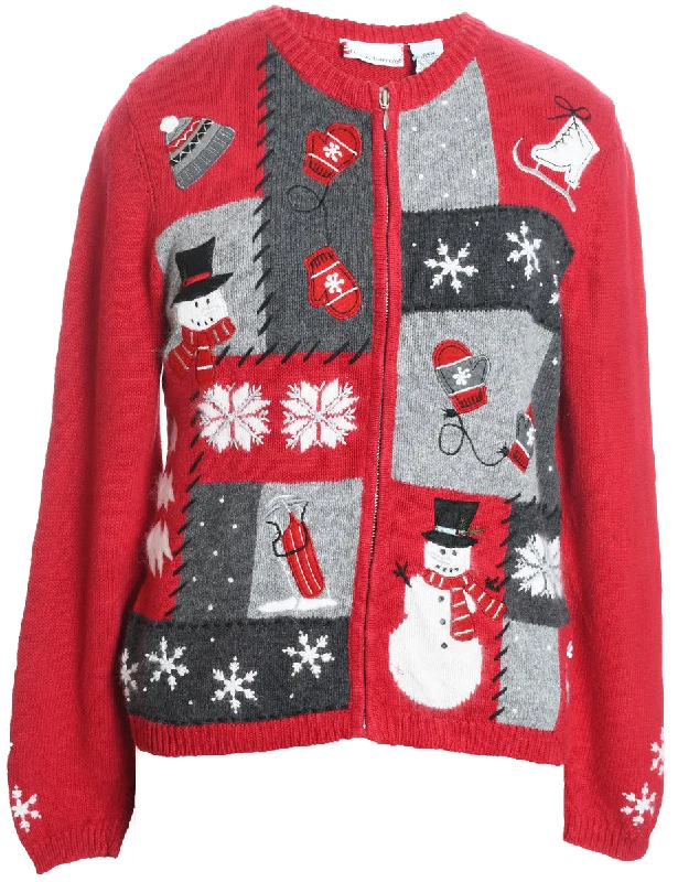 Snowman Christmas Cardigan - S