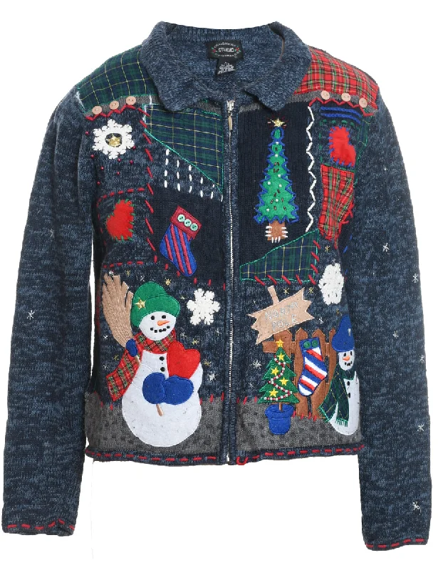 Snowman Christmas Cardigan - S