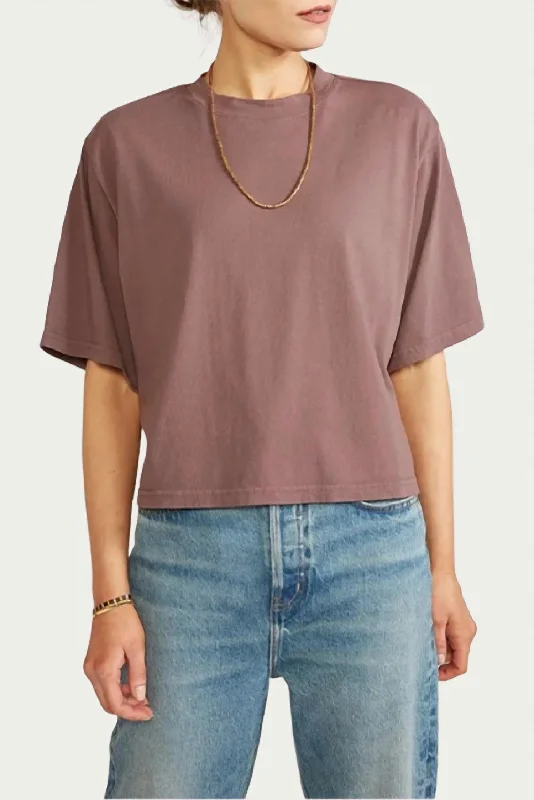 Sylvie Boxy Organic Cotton T-Shirt In Perppercorn