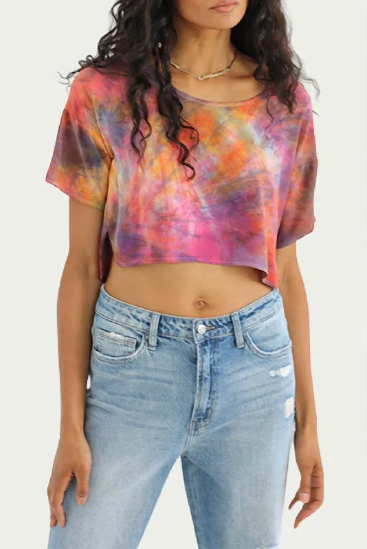 Tie-Dyed Silk T-Shirt In Multi