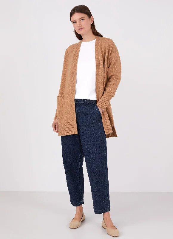 Women's Cardigan Coat in Camel