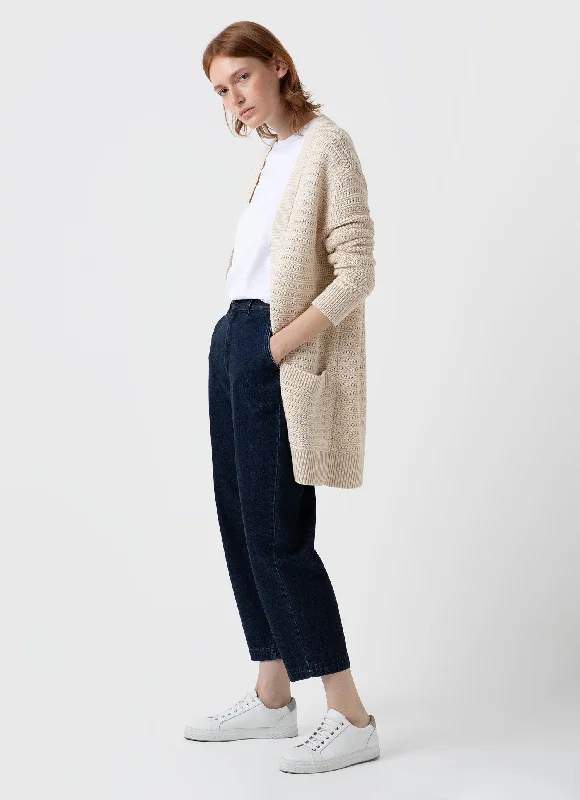 Women's Textured Cardigan in Ecru