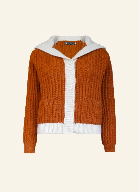 Heritage - 100% British Wool Cardigan - Corvette Rust