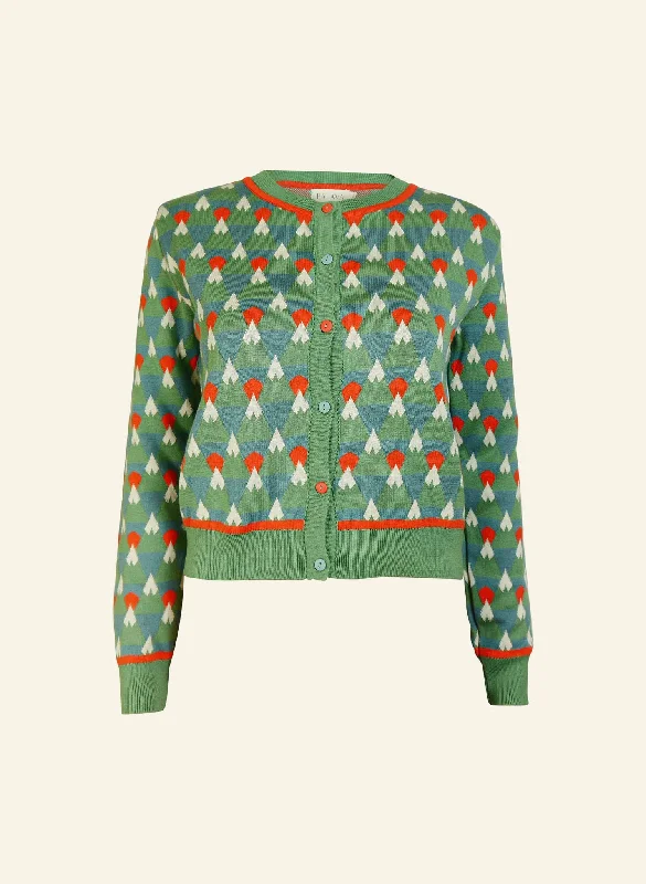 Vera - Green Mountains Jacquard Cardigan