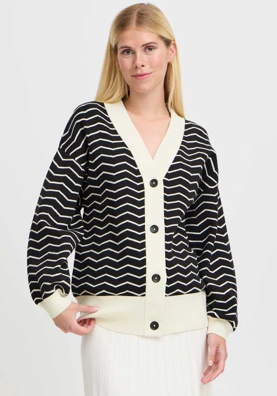 b.young Otari Zig Zag Cardigan, Black