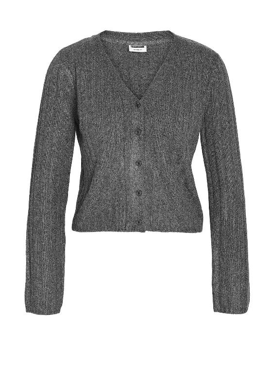 Noisy May Hannah Crop Cardigan, Dark Grey