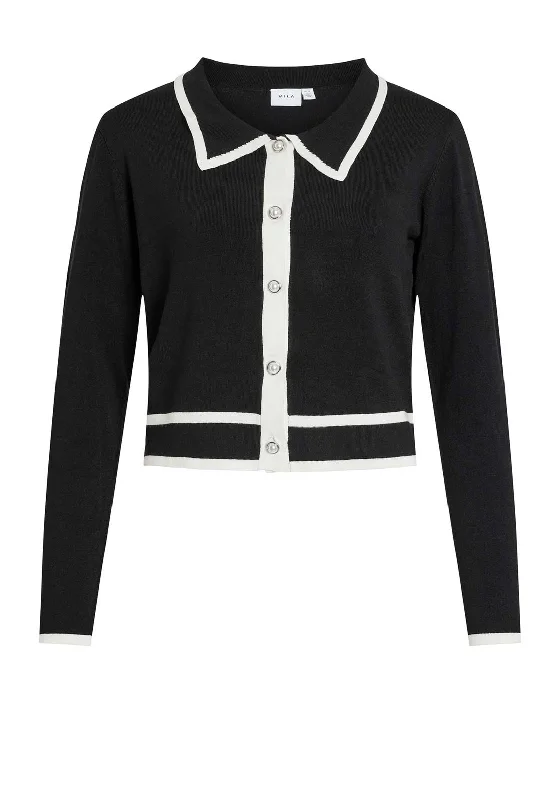 Vila Blair Monochrome Cardigan, Black & White