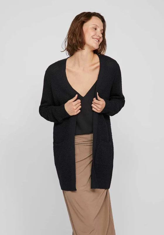 Vila Dalo Open Knit Cardigan, Black