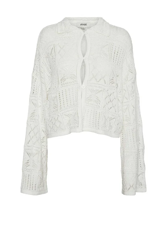 Vero Moda Keiden Crochet Knit Cardigan, Snow White