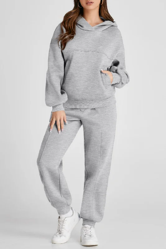 Hazel Blues® |  Dropped Shoulder Long Sleeve Hoodie and Pants Active Set