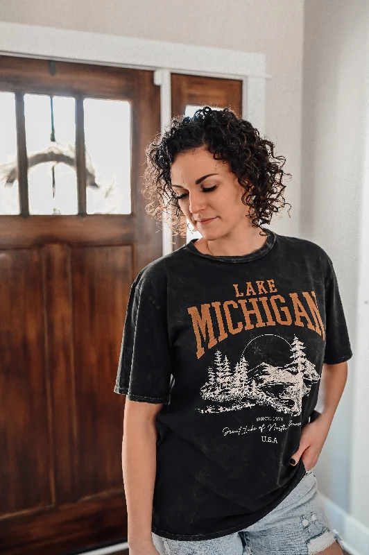 Lake Michigan Oversized Mineral Wash Tee