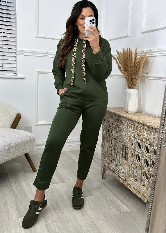 Gillian Khaki Leopard Detail Set