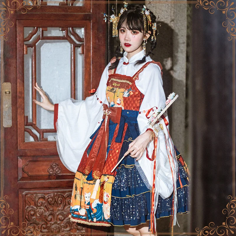 YingLuoFu~Ukiyo Record~Qi Lolita JSK Full Set