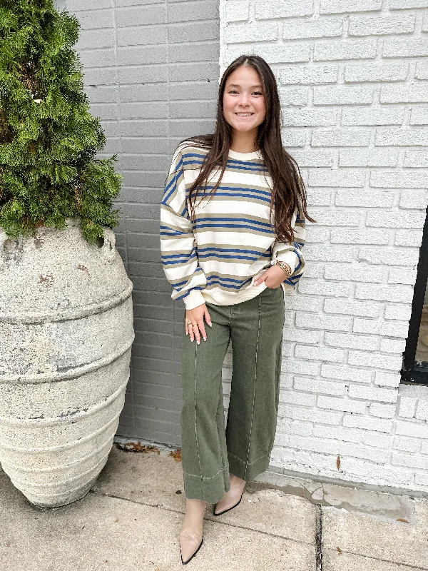 Oversized Stripe Sweatshirt