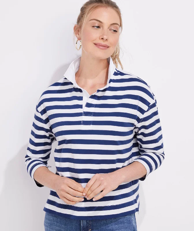 Vineyard Vines Women's Striped Rugby Popover - Set Stripe - Baltic