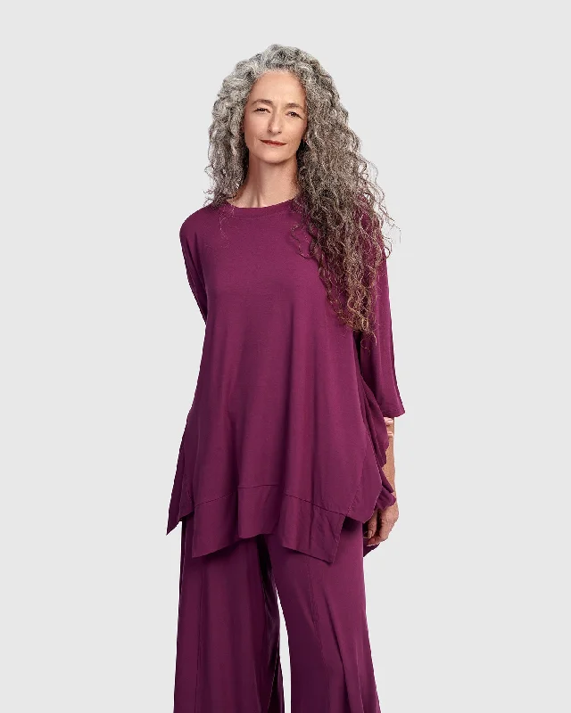 Essential Oversized Trapeze Top, Sangria