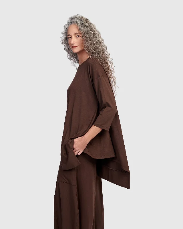 Essential Oversized Trapeze Top, Umber