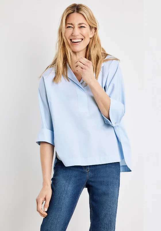 Gerry Weber Open Collar Oversized Shirt, Light Blue