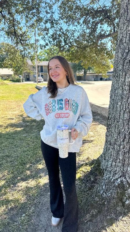 "God is Good All The Time" Oversized Graphic Scuba Sweatshirt