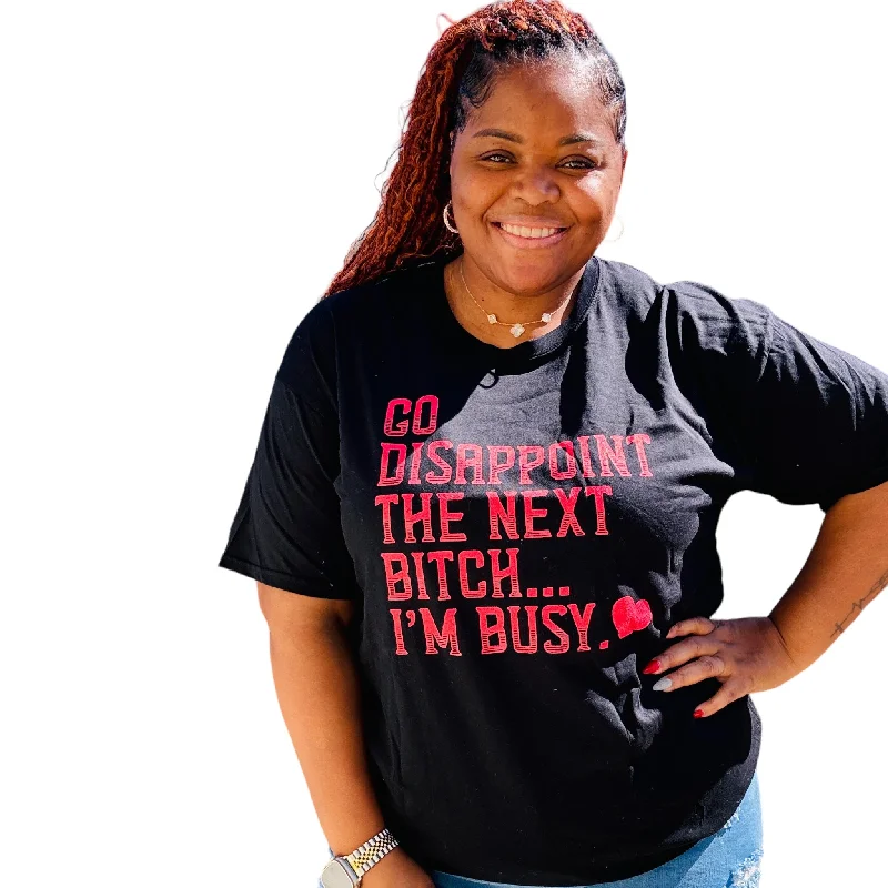 Women's Plus Size Black I'm Busy T Shirt