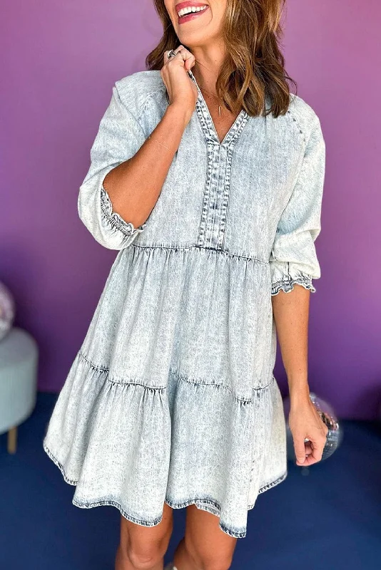 Sydney Retro Flared Denim Dress