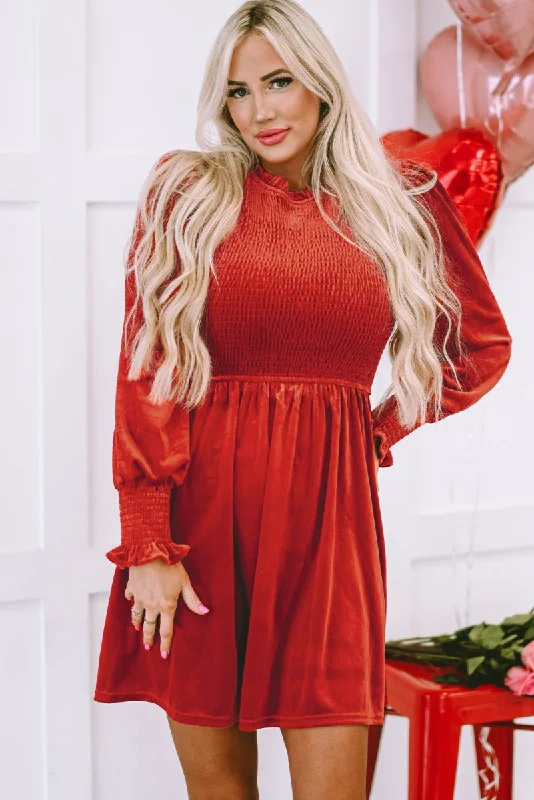 Holiday Velvet Smocked Dress