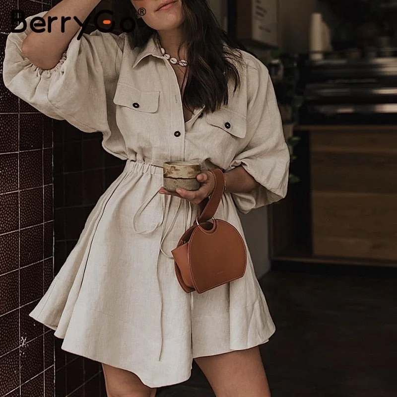 Mini shirt dress